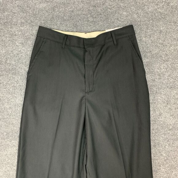 VanHeusen Suit Pants Womens 20 Black Pinstriped Straight Cut Formal Trouser - Picture 3 of 11